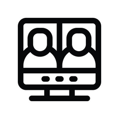 online meeting icon. vector line icon for your website, mobile, presentation, and logo design.