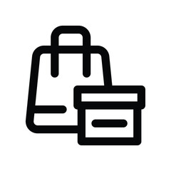 shopping package icon. vector line icon for your website, mobile, presentation, and logo design.