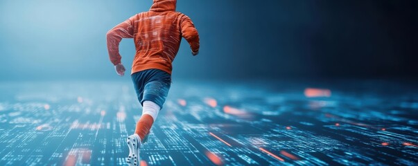 Smart performance tracking in sports, a player wearing advanced tech, sports technology  performance  smart, intelligent performance tools