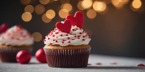 Valentine's Day Cupcake using Heart Topper.
