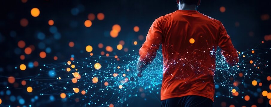 Biomechanical analytics showing real-time feedback on an athlete's form, sports technology  analytics  biomechanics, form correction