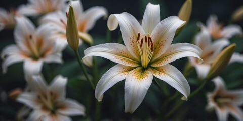 Fototapeta premium white lily close up background gorgeous picture.