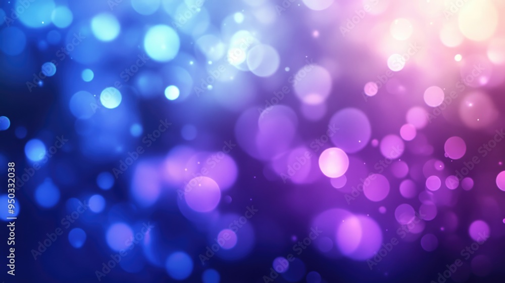 Poster blue and purple bokeh lights with a soft blur effect, creating a serene and mystical ambiance.