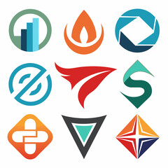 Set of different types of graphic design logos 