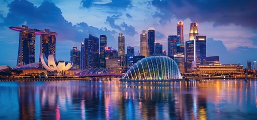 Singapore Skyline at Dusk