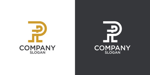 letter p abstract monogram logo vector design