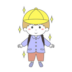 ランドセルを背負った男の子　イラスト