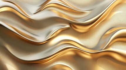 Refined 3D golden waves with elegant gradients and textures, perfect for upscale design elements