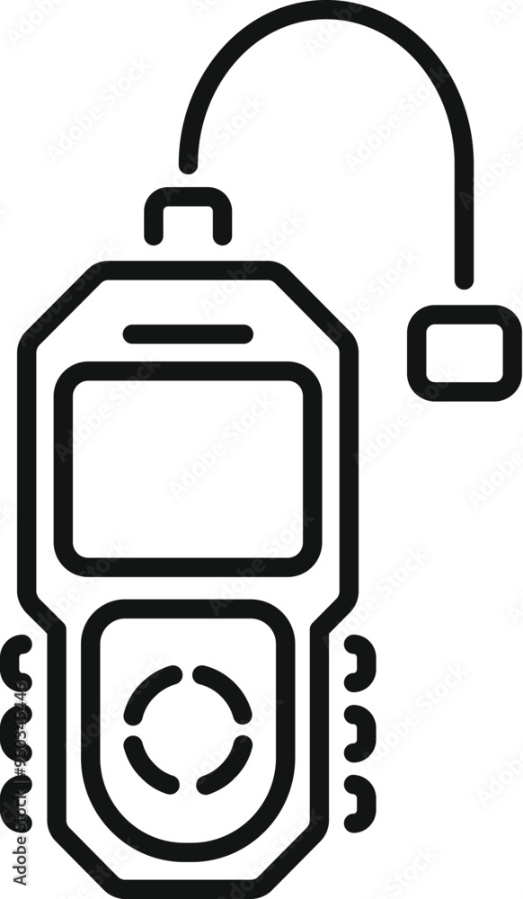 Poster simple vector illustration of a car diagnostic device icon with a display for mechanics to use
