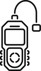 Simple vector illustration of a car diagnostic device icon with a display for mechanics to use