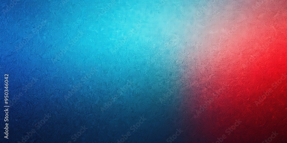 Aufkleber Abstract grain gradient background in blue and red colors with grainy noise texture, grain, gradient, background, color, red