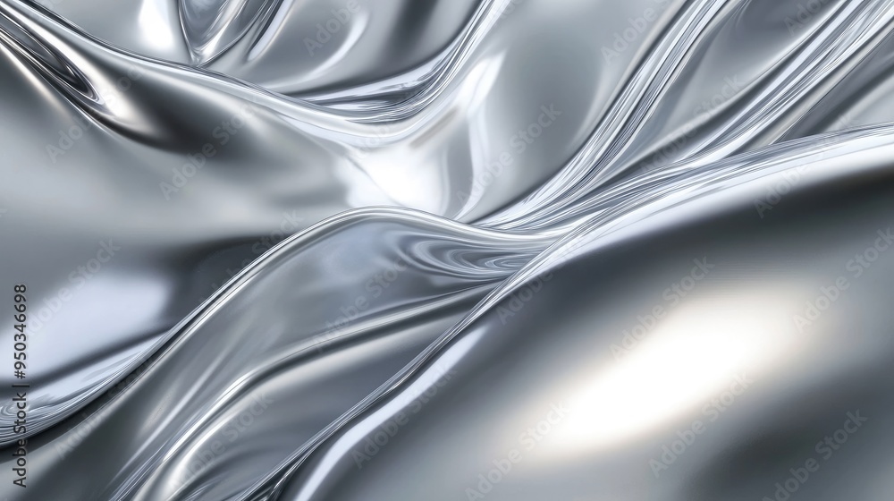 Poster smooth silver gradient background with a polished and reflective surface, creating a stylish and con