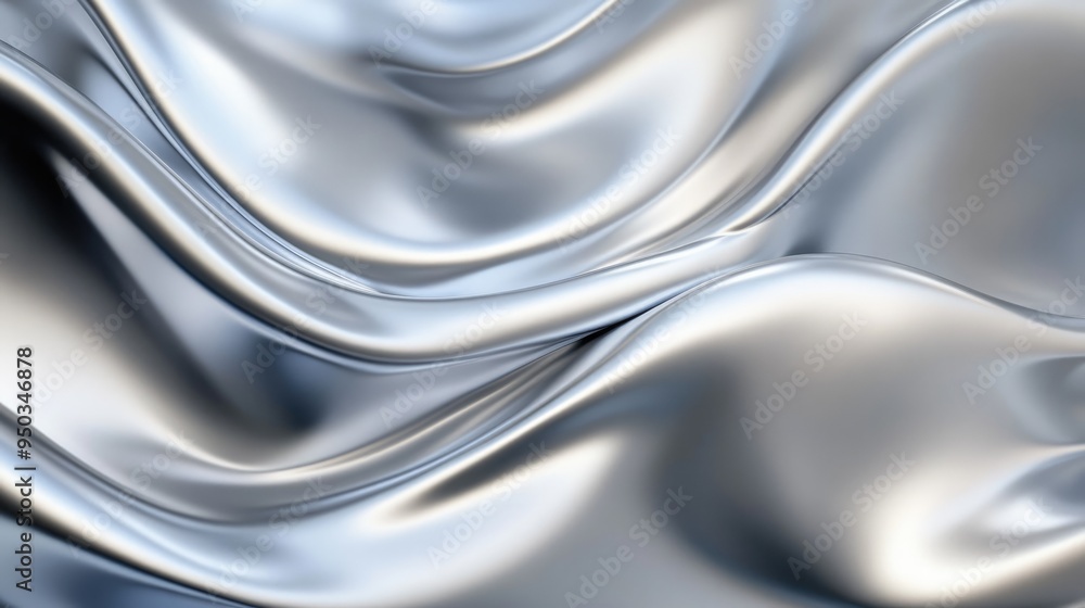 Poster smooth silver gradient background with gentle curves, modern and sophisticated texture for digital a