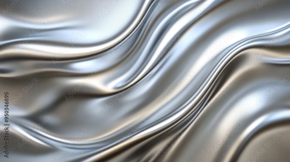 Aufkleber smooth silver gradient background with gentle curves, modern and sophisticated texture for digital a