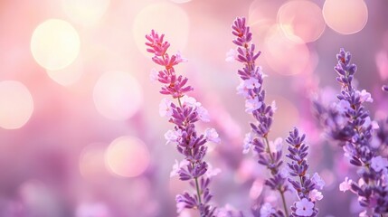 Obraz premium Soft pink and lavender bokeh blur, creating a serene and soothing background ideal for delicate themes.