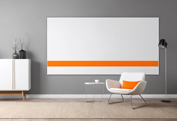 Modern design home interior and mock up frame
