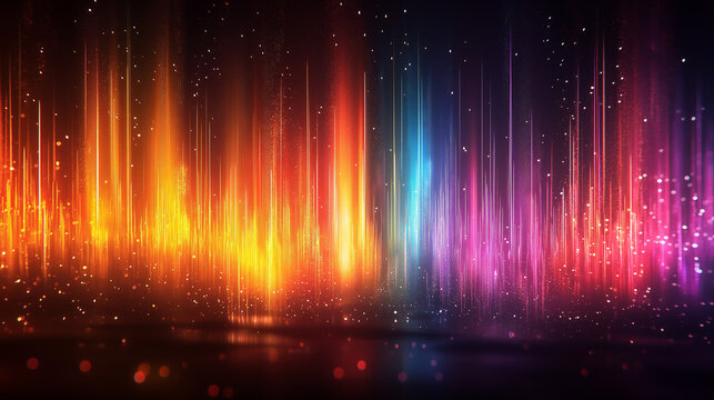 Futuristischer Hintergrund in leuchtenden Regenbogenfarben. Flie&szlig;ende Formen und dynamische Farb&uuml;berg&auml;nge. Abstrakte, hochmoderne &Auml;sthetik. Ideal f&uuml;r Tech-Designs und kreative Projekte