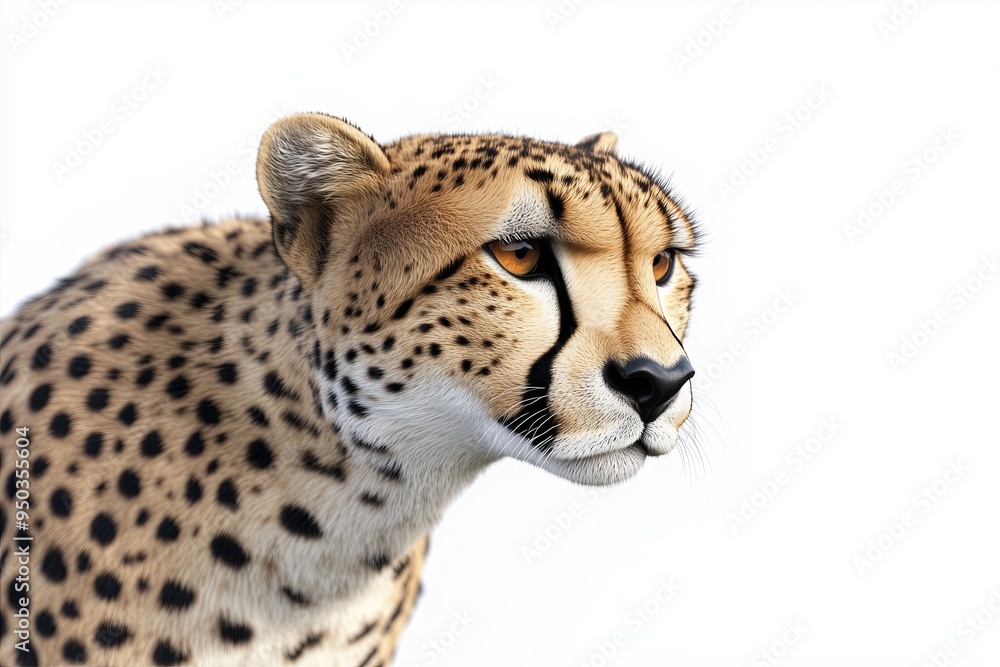 Wall mural a dynamic 3d of a cheetah in a close up view, displaying its swift and powerful nature. the cheetah 