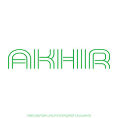 display font alphabet vector set