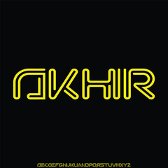 display font alphabet vector set