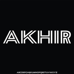 display font alphabet vector set