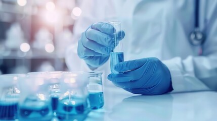 Fototapeta premium Custom medication developed in a biotech lab, Personalized Medicine, innovative medical solutions