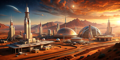 futuristic city on mars