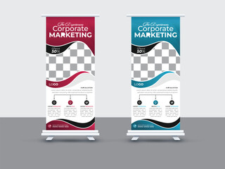 Modern trendy corporate business marketing x stand roll up pull up signage retractable banner design,
