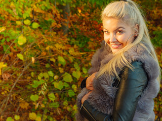 Fashion woman in autumn park