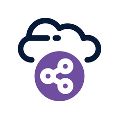 cloud sharing icon. vector dual tone icon for your website, mobile, presentation, and logo design.