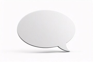 White 3D speech bubble isolated on white.