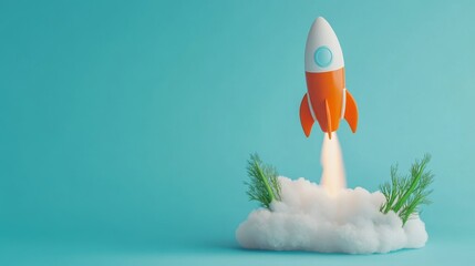 Rocket Launch Illustration