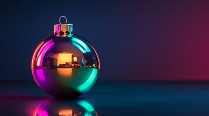 Shiny Christmas Ornament with Neon Lights