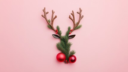 Christmas Reindeer Made with Ornaments and Pine