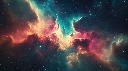 Obraz premium Cosmic Nebula with Stars Abstract Space Background