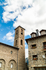 Old streets in Eriste old town, in Pirineos, Huesca (Spain)