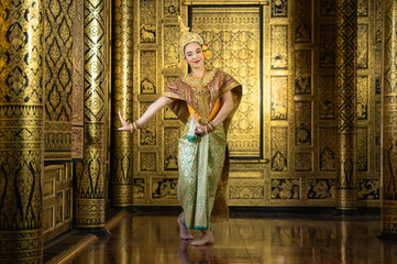 Pantomime (Khon) is traditional Thai classic masked play enacting scenes from the Ramayana with a...