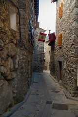 Houses and streets in Cerler old Pirineos town, Huesca (Spain) 