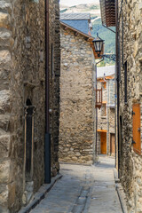 Houses and streets in Cerler old Pirineos town, Huesca (Spain) 