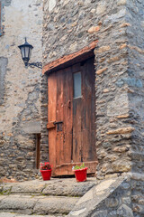 Houses and streets in Cerler old Pirineos town, Huesca (Spain) 