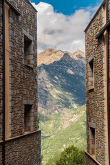 Street with beautiful views to the mountains 