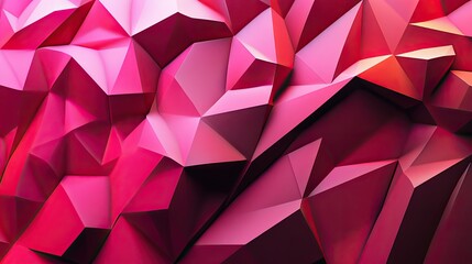 Fototapeta premium Abstract low-poly background with a 3D effect, featuring geometric shapes and sharp angles