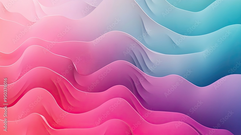 Poster abstract wave pattern with overlapping lines and gradient effects, emphasizing fluid motion in desig