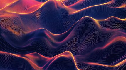 Fototapeta premium Abstract wave pattern with overlapping lines and gradient effects, emphasizing fluid motion in design