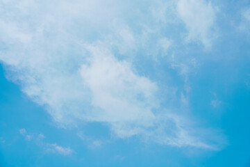 White soft cloud texture on blue sky background