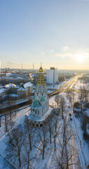 Leipzig in winter from the air