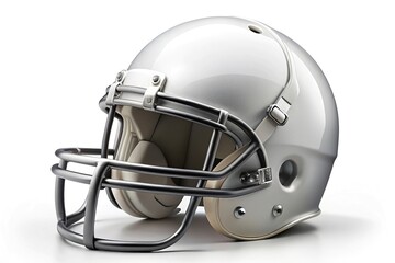 Naklejka premium Isolated blank football helmet on a white background, ideal for adding custom logos, decals, or designs, with clean lines and realistic shadowing.
