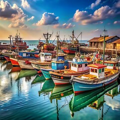 Night view of boats in Port of Alicante
