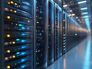 Server Room Data Center - 3D Render