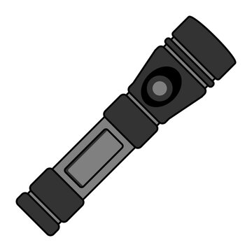 black flashlight isolated on white background clip art preview